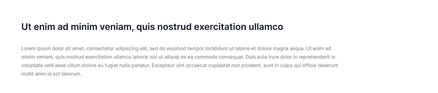 Content Text Left aligned